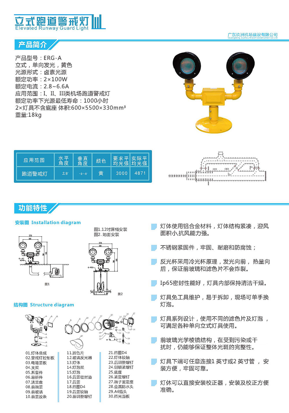 立式跑道警戒燈